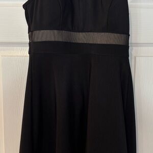 Emerald Sundae Black Strapless Dress with Sheer Detail